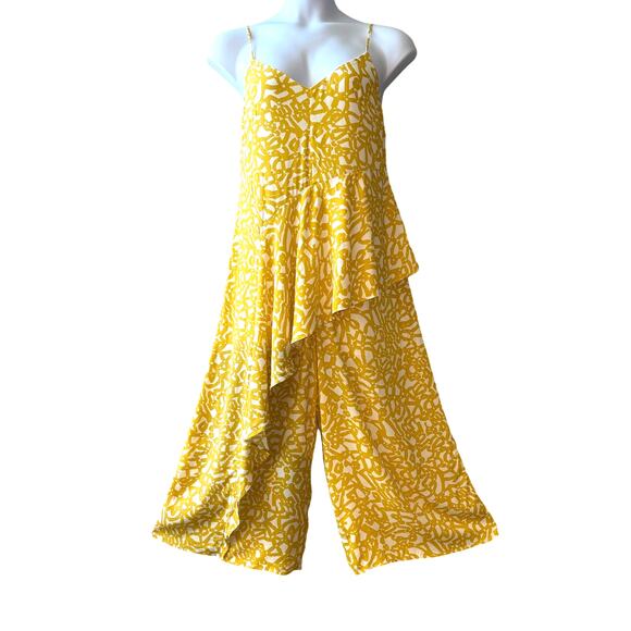 Anthropologie Maeve Brittany Asymmetrical Jumpsuit in Sunshine Yellow Size 8 - Picture 2 of 8